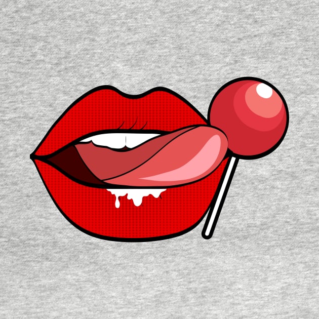 Red Lips Lollipop by ElTeko